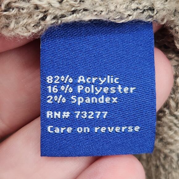 NWT Apt. 9 Heathered Gray & Taupe Open Front Sweater Cardigan Women's S - Picture 4 of 9